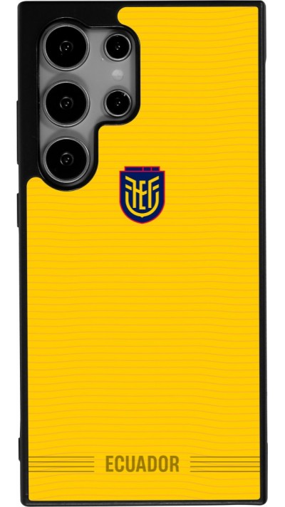 Coque Samsung Galaxy S24 Ultra - Silicone rigide noir Maillot de football Équateur 2026 personnalisable