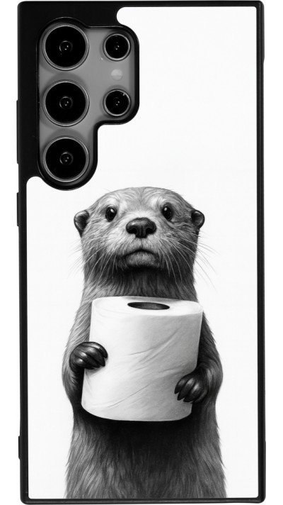 Coque Samsung Galaxy S24 Ultra - Silicone rigide noir Loutre papier de toilette