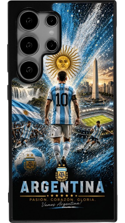 Coque Samsung Galaxy S24 Ultra - Silicone rigide noir Football Argentine splash 2026