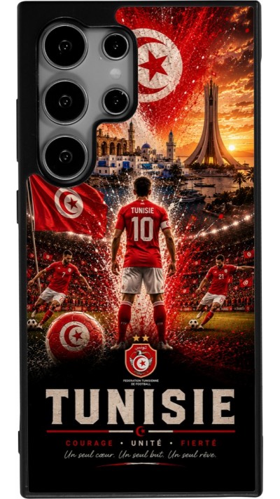 Coque Samsung Galaxy S24 Ultra - Silicone rigide noir Football Tunisie splash 2026