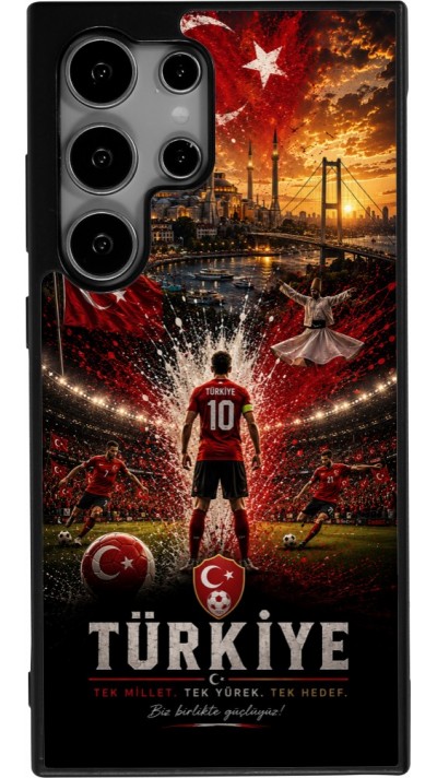 Coque Samsung Galaxy S24 Ultra - Silicone rigide noir Football Turquie splash 2026