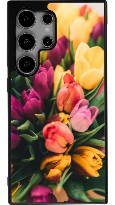 Samsung Galaxy S24 Ultra Case Hülle - Silikon schwarz Bouquet of tulips Spring 2026