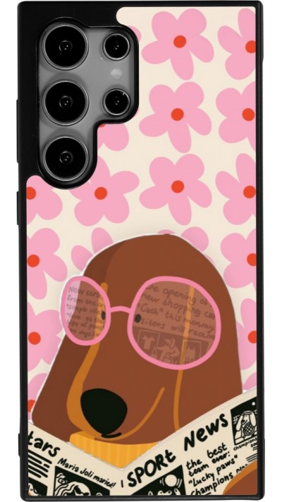Samsung Galaxy S24 Ultra Case Hülle - Silikon schwarz Dog with newspaper Spring 2026