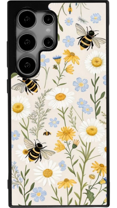 Samsung Galaxy S24 Ultra Case Hülle - Silikon schwarz Pattern bees Spring 2026