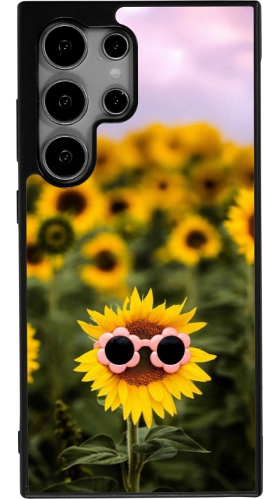 Samsung Galaxy S24 Ultra Case Hülle - Silikon schwarz Sunflower with glasses Spring 2026