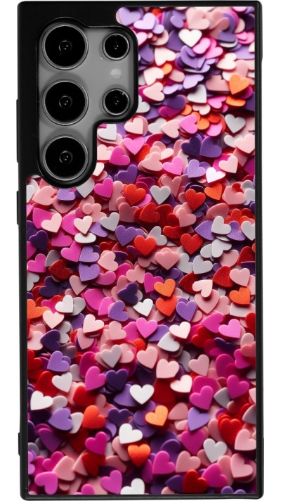 Samsung Galaxy S24 Ultra Case Hülle - Silikon schwarz Valentin 2025 Konfetti