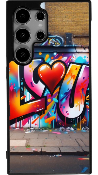 Samsung Galaxy S24 Ultra Case Hülle - Silikon schwarz Valentin 2025 Liebe U Tag