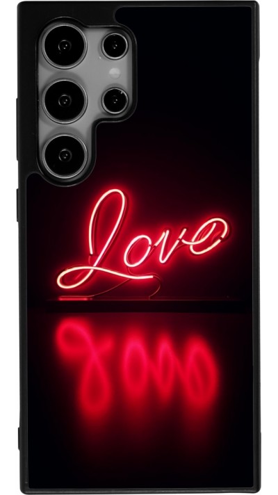 Samsung Galaxy S24 Ultra Case Hülle - Silikon schwarz Valentine 2025 Neon Liebe