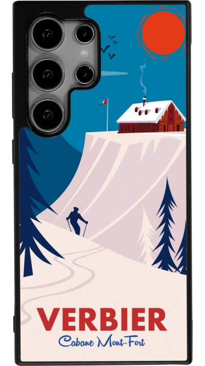 Samsung Galaxy S24 Ultra Case Hülle - Silikon schwarz Verbier Cabane Mont-Fort