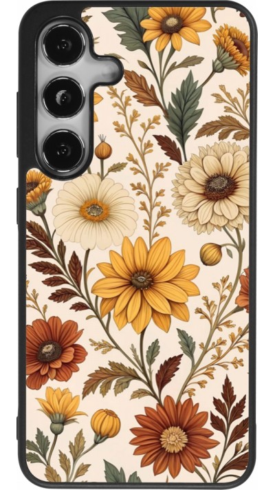 Coque Samsung Galaxy S25 - Silicone rigide noir Autumn 25 Flower pattern