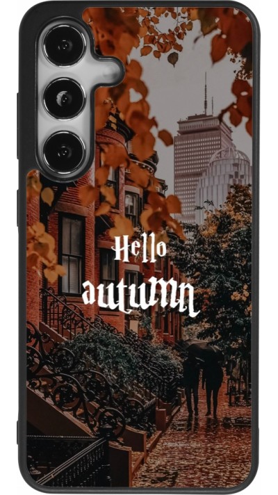 Coque Samsung Galaxy S25 - Silicone rigide noir Autumn 25 Hello autumn