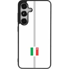 Coque Samsung Galaxy S25 - Silicone rigide noir Canton NE blanc