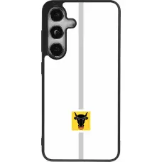 Coque Samsung Galaxy S25 - Silicone rigide noir Canton UR blanc