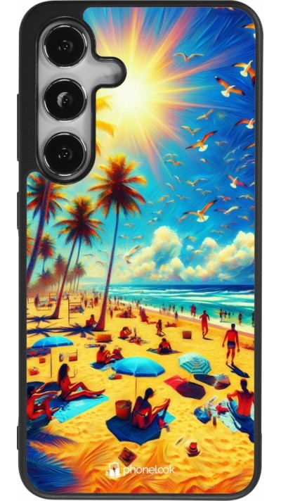 Samsung Galaxy S25 Case Hülle - Silikon schwarz Sommer Paradies Farbe
