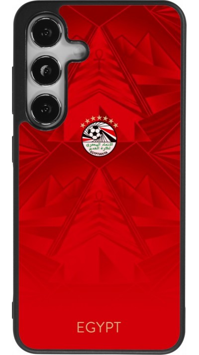 Coque Samsung Galaxy S25 - Silicone rigide noir Maillot de football Égypte 2026 personnalisable