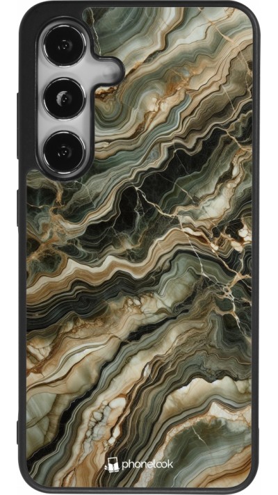 Samsung Galaxy S25 Case Hülle - Silikon schwarz Oliv Marmor