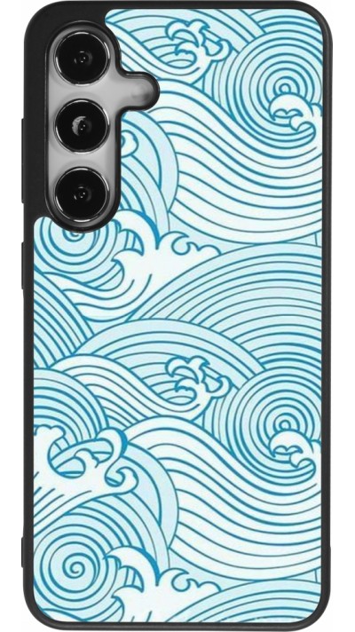 Samsung Galaxy S25 Case Hülle - Silikon schwarz Ocean Waves