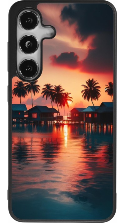 Samsung Galaxy S25 Case Hülle - Silikon schwarz Paradies Malediven