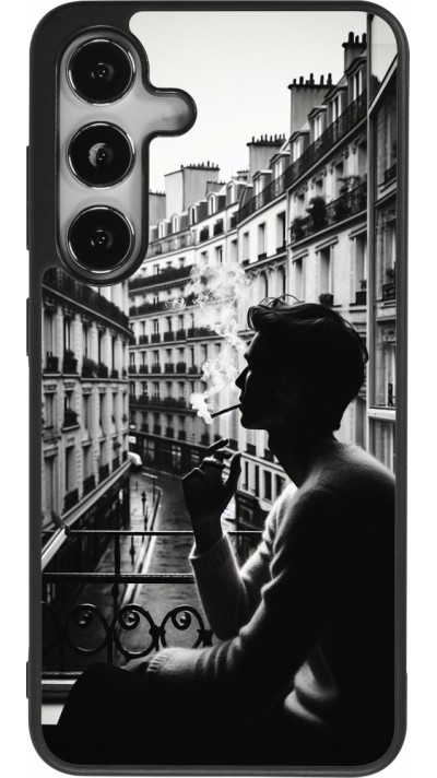 Samsung Galaxy S25 Case Hülle - Silikon schwarz Parisian Smoker