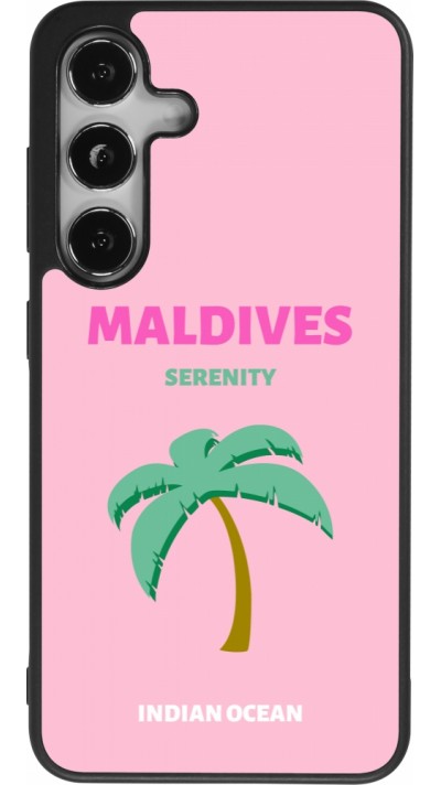 Samsung Galaxy S25 Case Hülle - Silikon schwarz Pop Summer Destination Maldives
