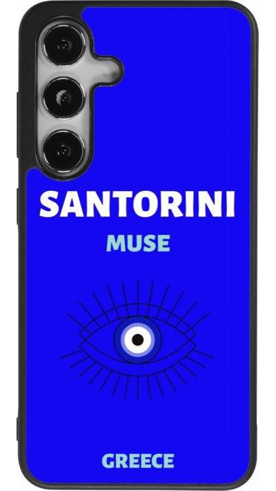 Samsung Galaxy S25 Case Hülle - Silikon schwarz Pop Summer Destination Santorini