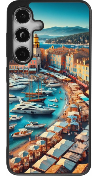 Samsung Galaxy S25 Case Hülle - Silikon schwarz Saint-Tropez Strand