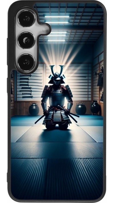 Samsung Galaxy S25 Case Hülle - Silikon schwarz Samurai im Gebet