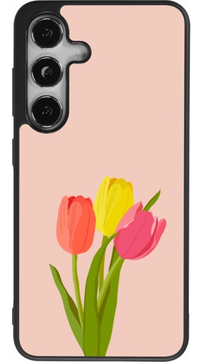 Samsung Galaxy S25 Case Hülle - Silikon schwarz Spring 23 tulip trio