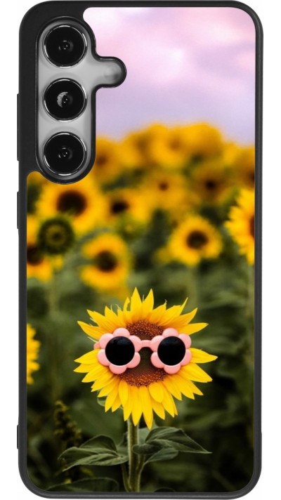 Coque Samsung Galaxy S25 - Silicone rigide noir Sunflower with glasses Spring 2026