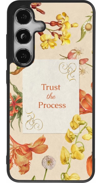 Coque Samsung Galaxy S25 - Silicone rigide noir Trust the process Spring 2026