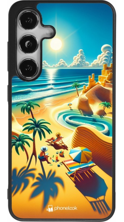 Samsung Galaxy S25 Case Hülle - Silikon schwarz Sonnenuntergang Brise