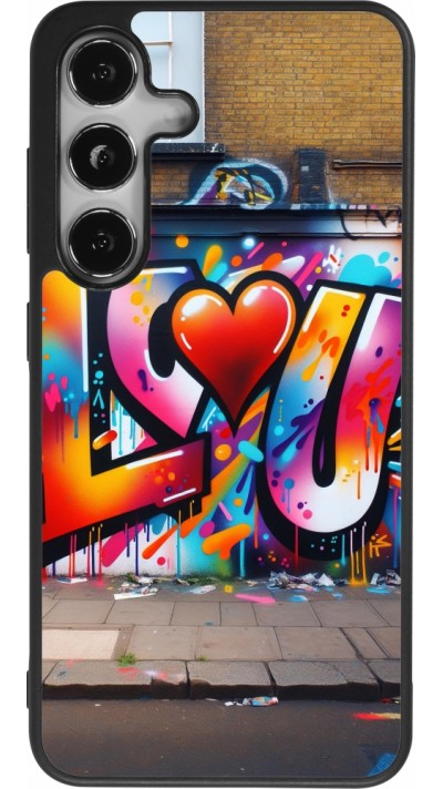 Samsung Galaxy S25 Case Hülle - Silikon schwarz Valentin 2025 Liebe U Tag