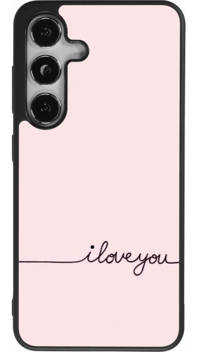 Samsung Galaxy S25 Case Hülle - Silikon schwarz Valentine 2023 i love you writing