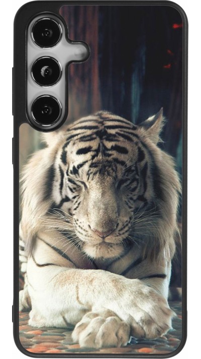 Coque Samsung Galaxy S25 - Silicone rigide noir Zen Tiger