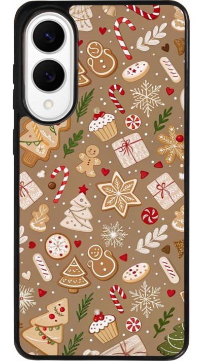 Samsung Galaxy S25 Edge Case Hülle - Silikon schwarz Christmas 25 Pattern Ginger Cookie