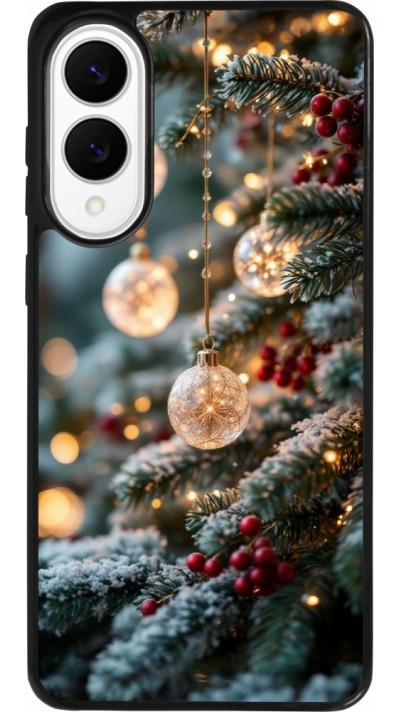 Samsung Galaxy S25 Edge Case Hülle - Silikon schwarz Christmas 25 Xmas Decorated Tree