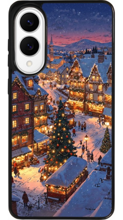 Samsung Galaxy S25 Edge Case Hülle - Silikon schwarz Christmas 25 Xmas Village