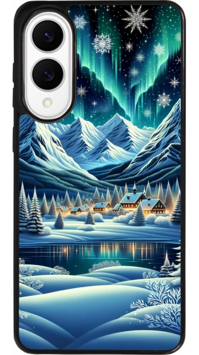 Samsung Galaxy S25 Edge Case Hülle - Silikon schwarz Verschneites Bergdorf am See in der Nacht Samsung Galaxy S25 Edge Case Hülle - Silikon schwarz Verschneites Bergdorf am See in der Nacht