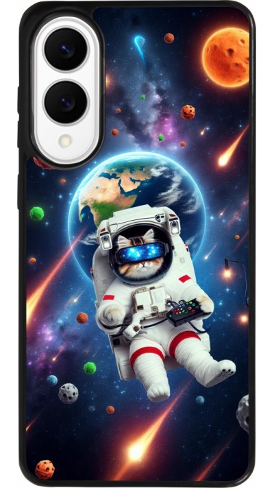 Samsung Galaxy S25 Edge Case Hülle - Silikon schwarz VR SpaceCat Odyssee Samsung Galaxy S25 Edge Case Hülle - Silikon schwarz VR SpaceCat Odyssee