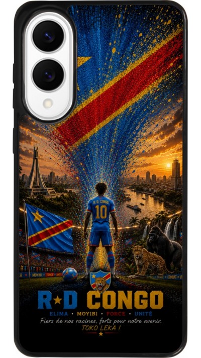 Samsung Galaxy S25 Edge Case Hülle - Silikon schwarz Fussball Demokratische Republik Kongo splash 2026