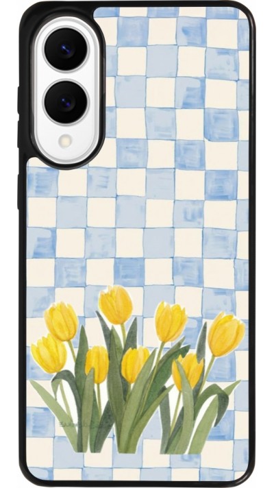 Samsung Galaxy S25 Edge Case Hülle - Silikon schwarz Blue vichy tulips Spring 2026