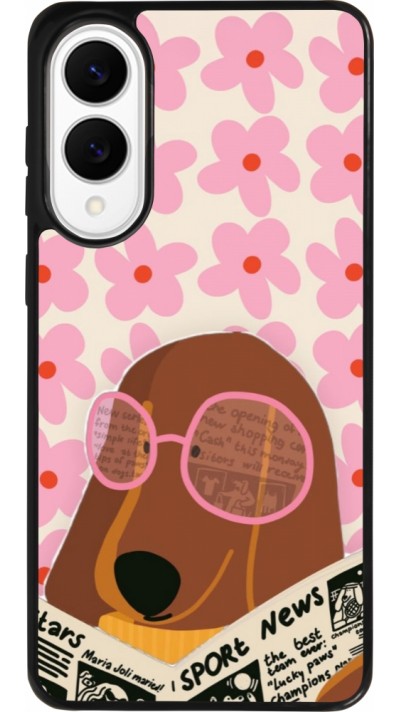 Samsung Galaxy S25 Edge Case Hülle - Silikon schwarz Dog with newspaper Spring 2026