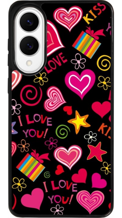 Samsung Galaxy S25 Edge Case Hülle - Silikon schwarz Valentine 2023 love symbols
