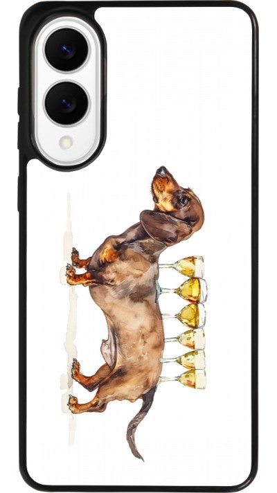 Samsung Galaxy S25 Edge Case Hülle - Silikon schwarz Wine Teckel Samsung Galaxy S25 Edge Case Hülle - Silikon schwarz Wine Teckel