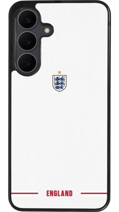 Coque Samsung Galaxy S25 FE - Silicone rigide noir Maillot de football Angleterre 2026 personnalisable
