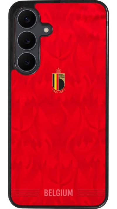Coque Samsung Galaxy S25 FE - Silicone rigide noir Maillot de football Belgique 2026 personnalisable