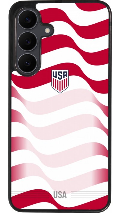 Coque Samsung Galaxy S25 FE - Silicone rigide noir Maillot de football États-Unis 2026 personnalisable