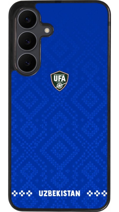 Coque Samsung Galaxy S25 FE - Silicone rigide noir Maillot de football Ouzbékistan 2026 personnalisable