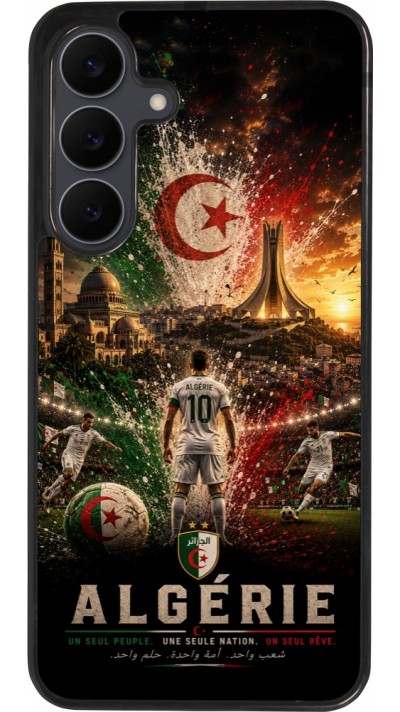 Coque Samsung Galaxy S25 FE - Silicone rigide noir Football Algérie splash 2026