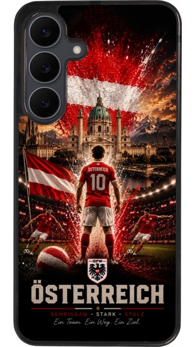 Coque Samsung Galaxy S25 FE - Silicone rigide noir Football Autriche splash 2026